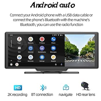 Amazon | ワイヤレスCarplayカーモニター、10インチフルHDタッチ